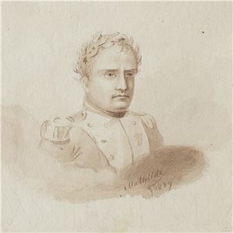 A portrait of Napoleon with a laurel leaf crown - Mathilde Bonaparte