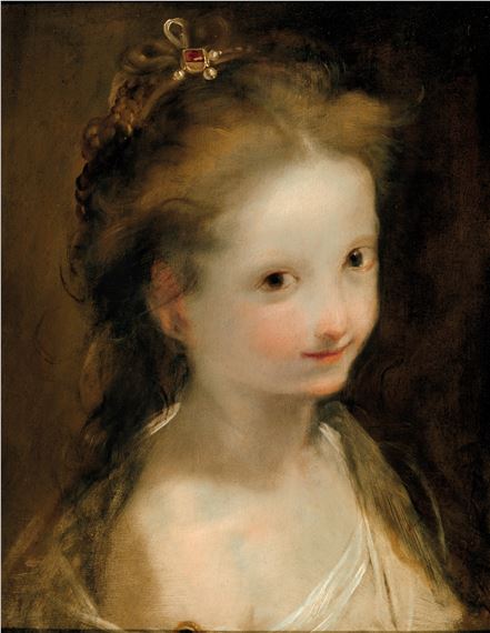 Head study of a young girl by Federico Barocci