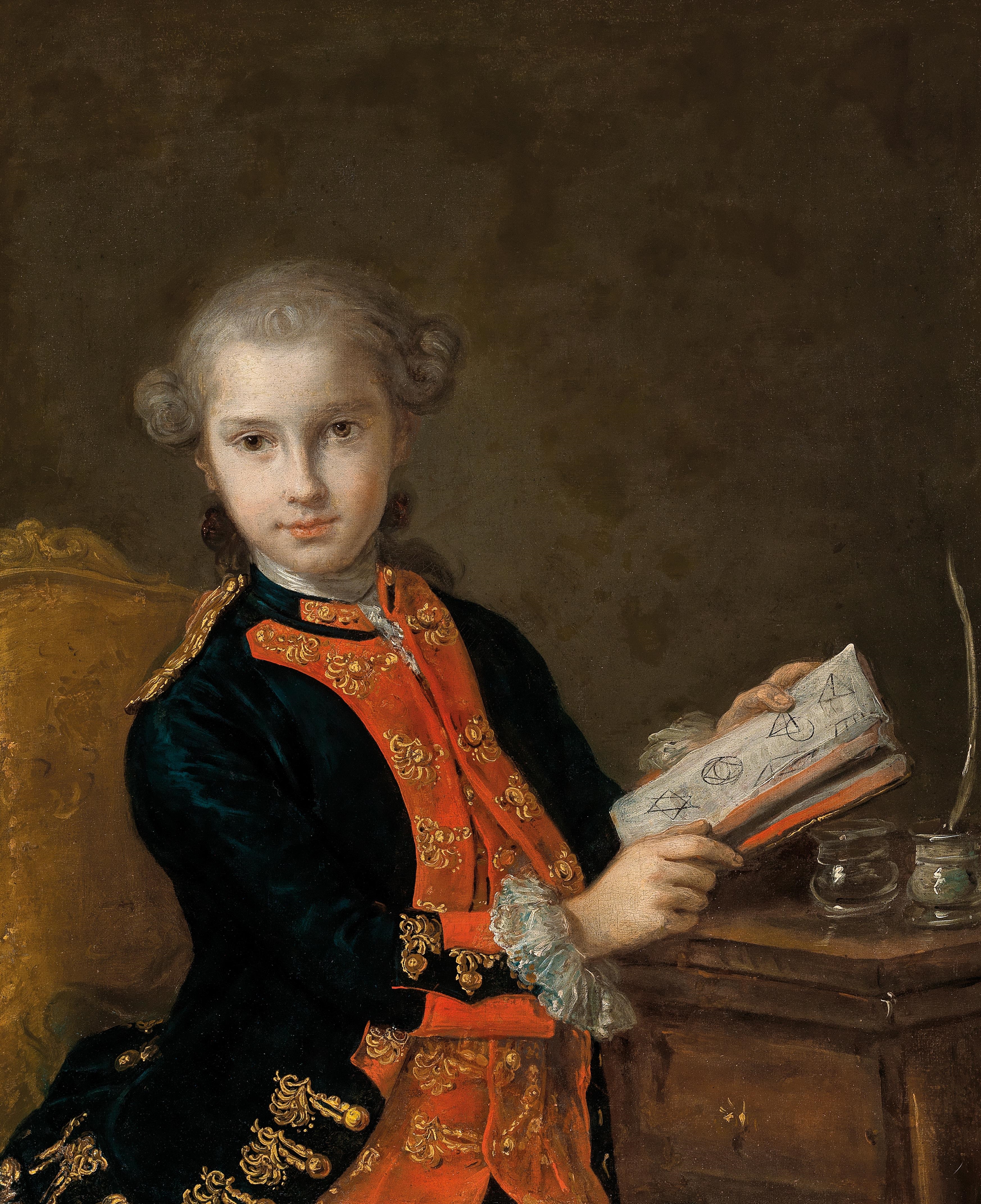 Portrait of a young boy, possibly Carlo Vanvitelli (1739-1821) by Giuseppe Bonito