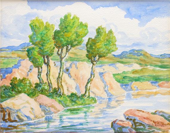 Wild Horse Creek (Graham County, Kansas) by Birger Sandzén