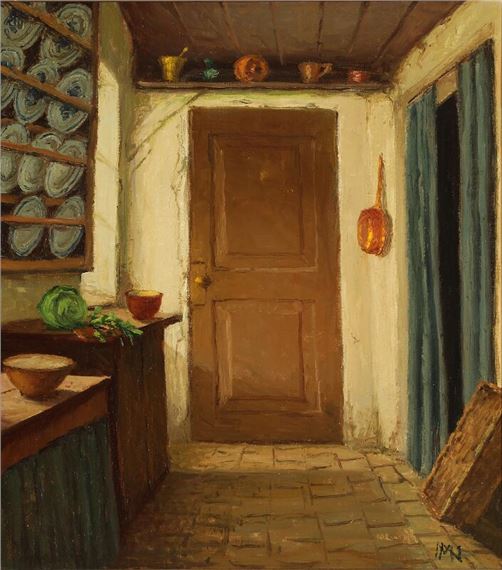 Interior from a kitchen by Marinus Nielsen