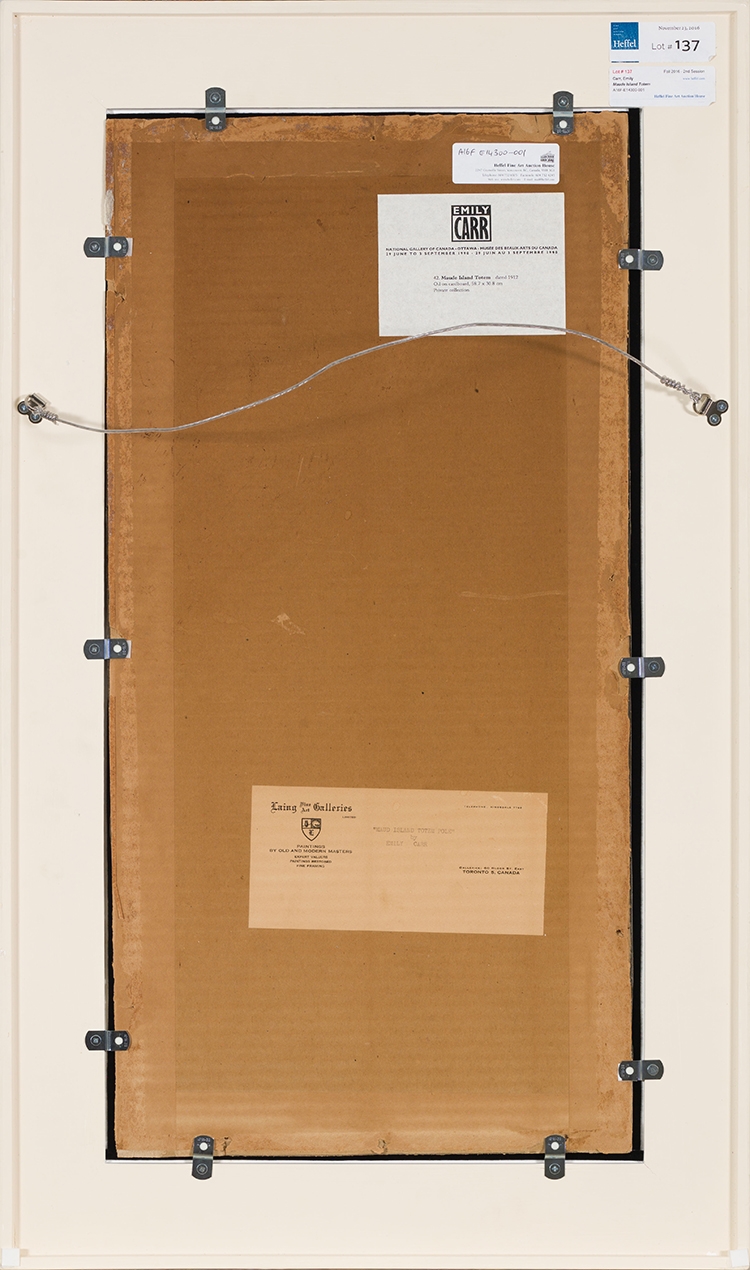 Artwork by Emily Carr, Maude Island Totem, Made of oil on board