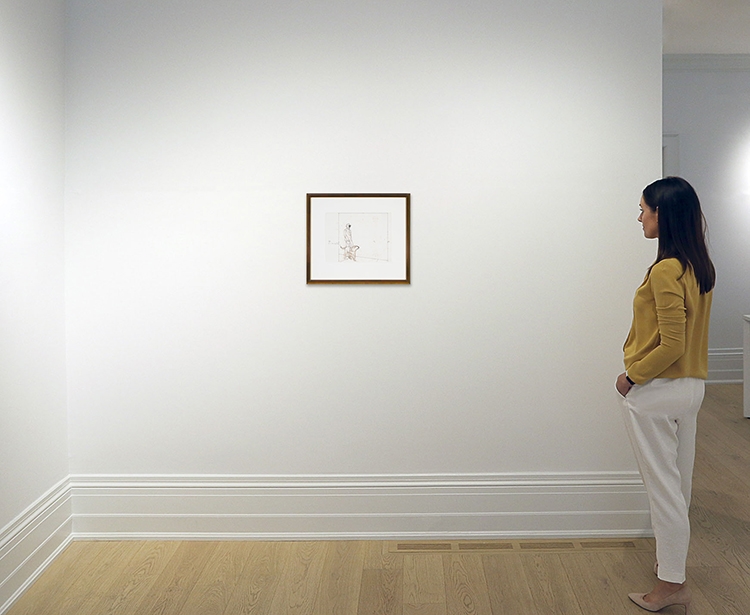 Artwork by Alex Colville, Study for Night Walk, Made of ink on paper