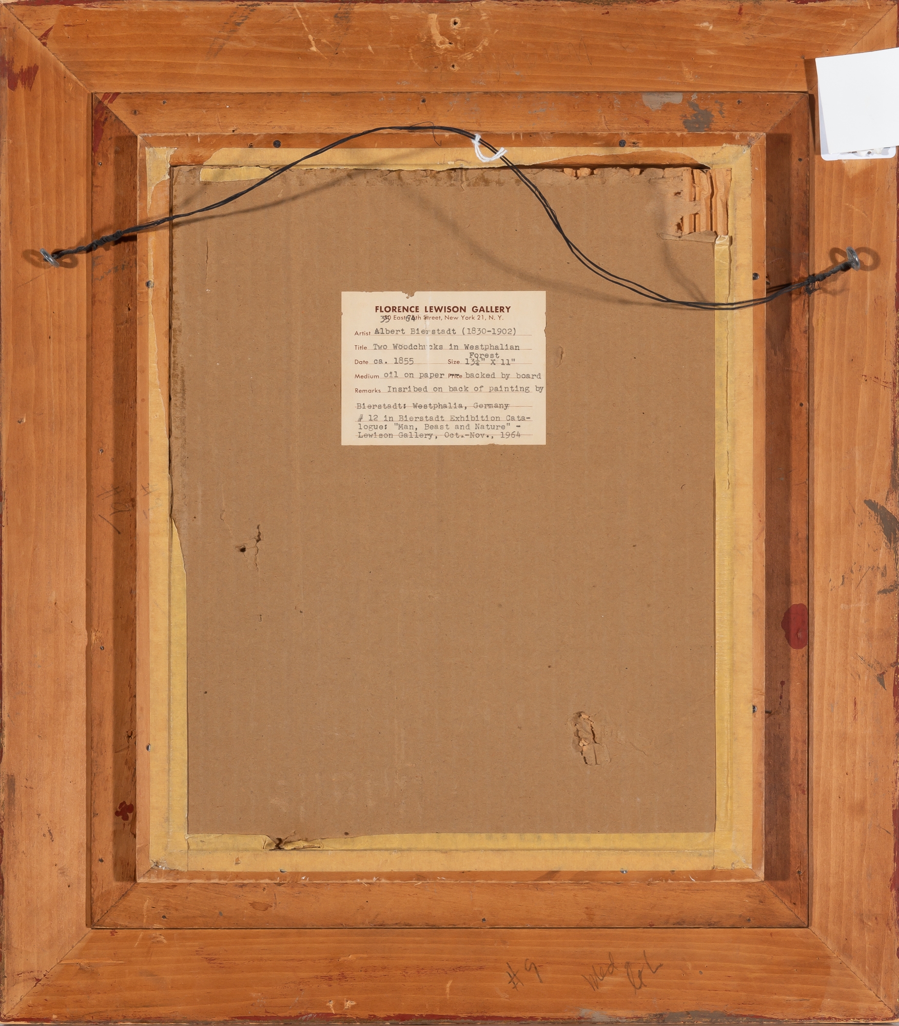 Artwork by Albert Bierstadt, Two Woodchucks in Westphalian Forest, Made of Oil on paper mounted to board