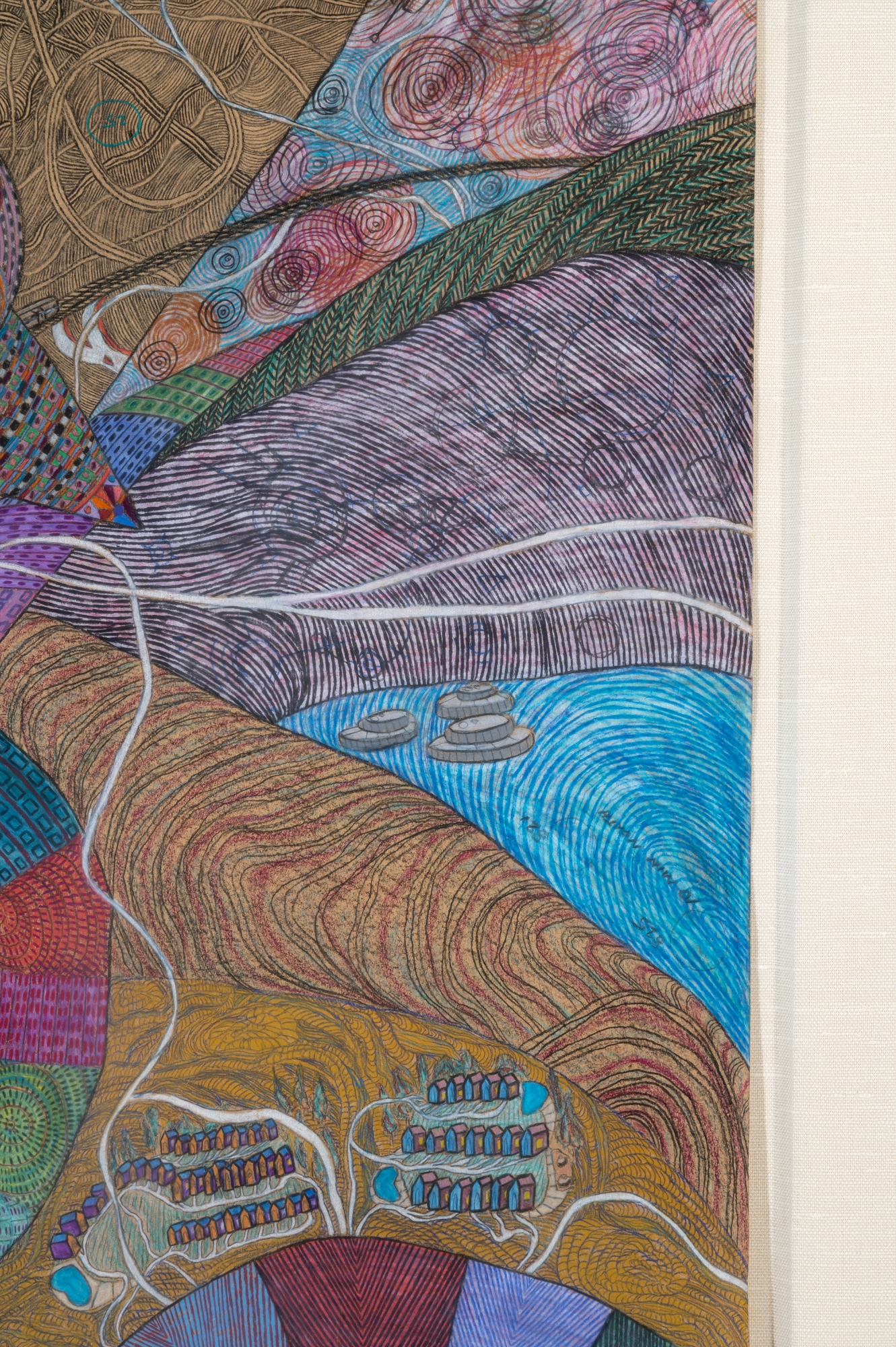 Artwork by Hector Alonzo Benavides, Ashlee's Maitai, Made of Graphite, colored pencil and paper collage on brown paper