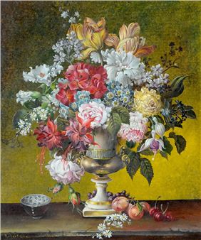 Still Life "Exotic Flowers in a Classical Urn" - Robert Bruce Cox