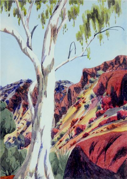 “Rocky Outcrop, MacDonnell Ranges” by Reuben Pareroultja