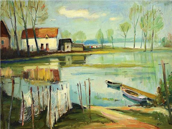 the rhine near Altrip by Paul Löffler