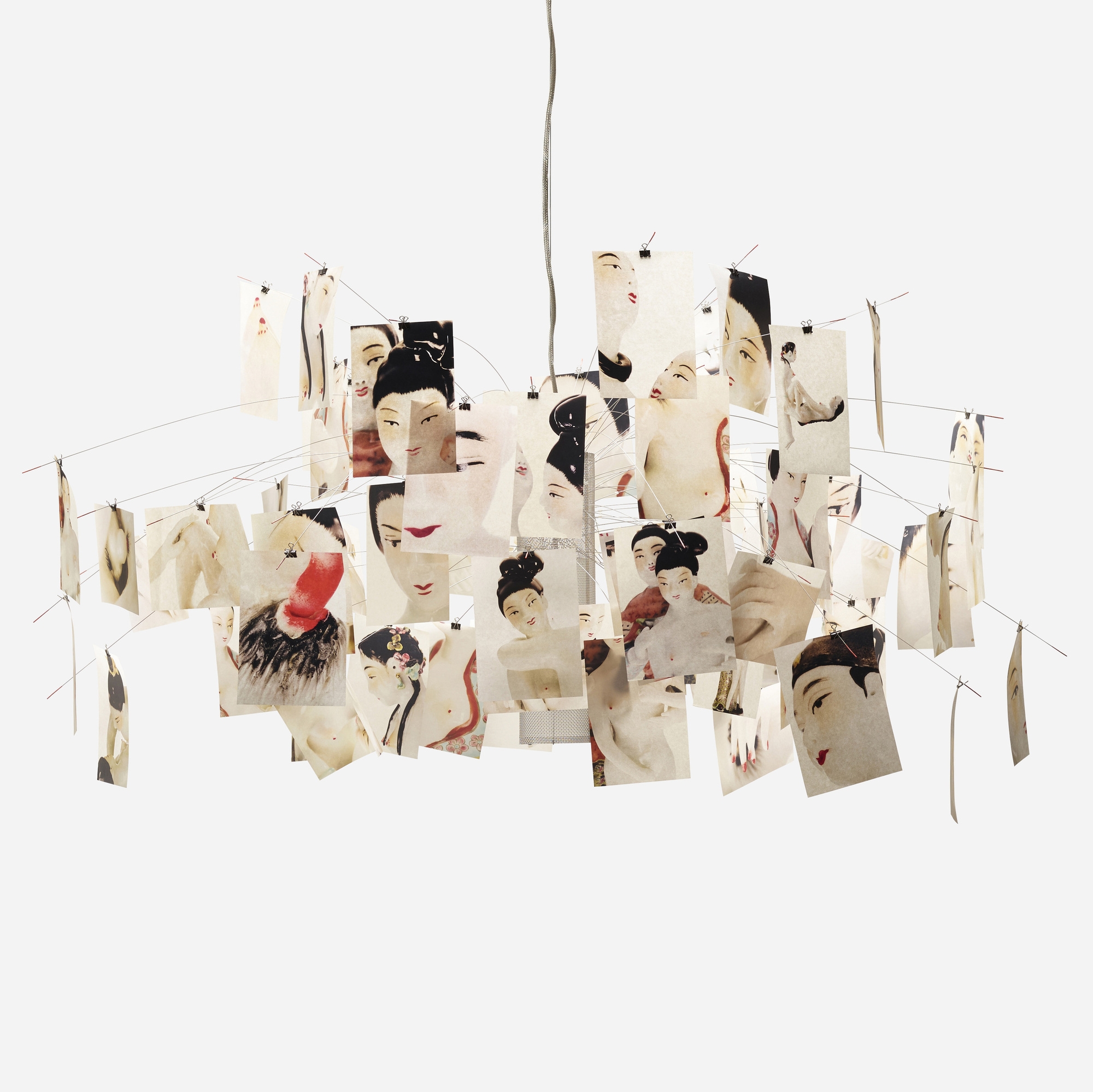 Ingo Maurer | Blushing Zettel'z chandelier (2006) | MutualArt