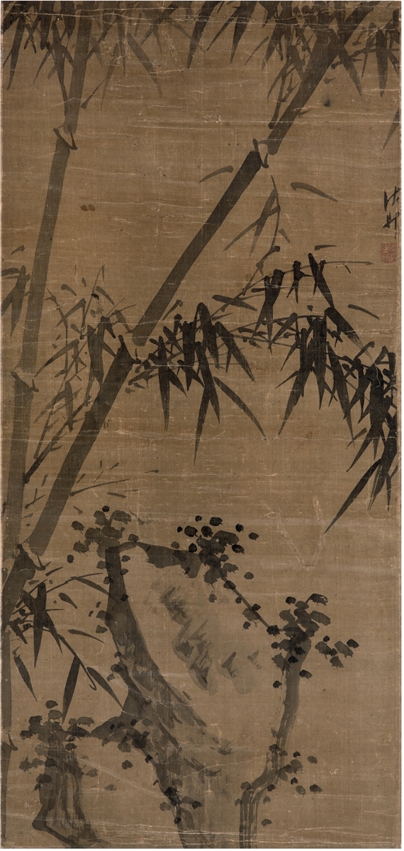 Zhu Sheng | 諸升 絹本墨竹鏡框 A Chinese painting of bamboo | MutualArt