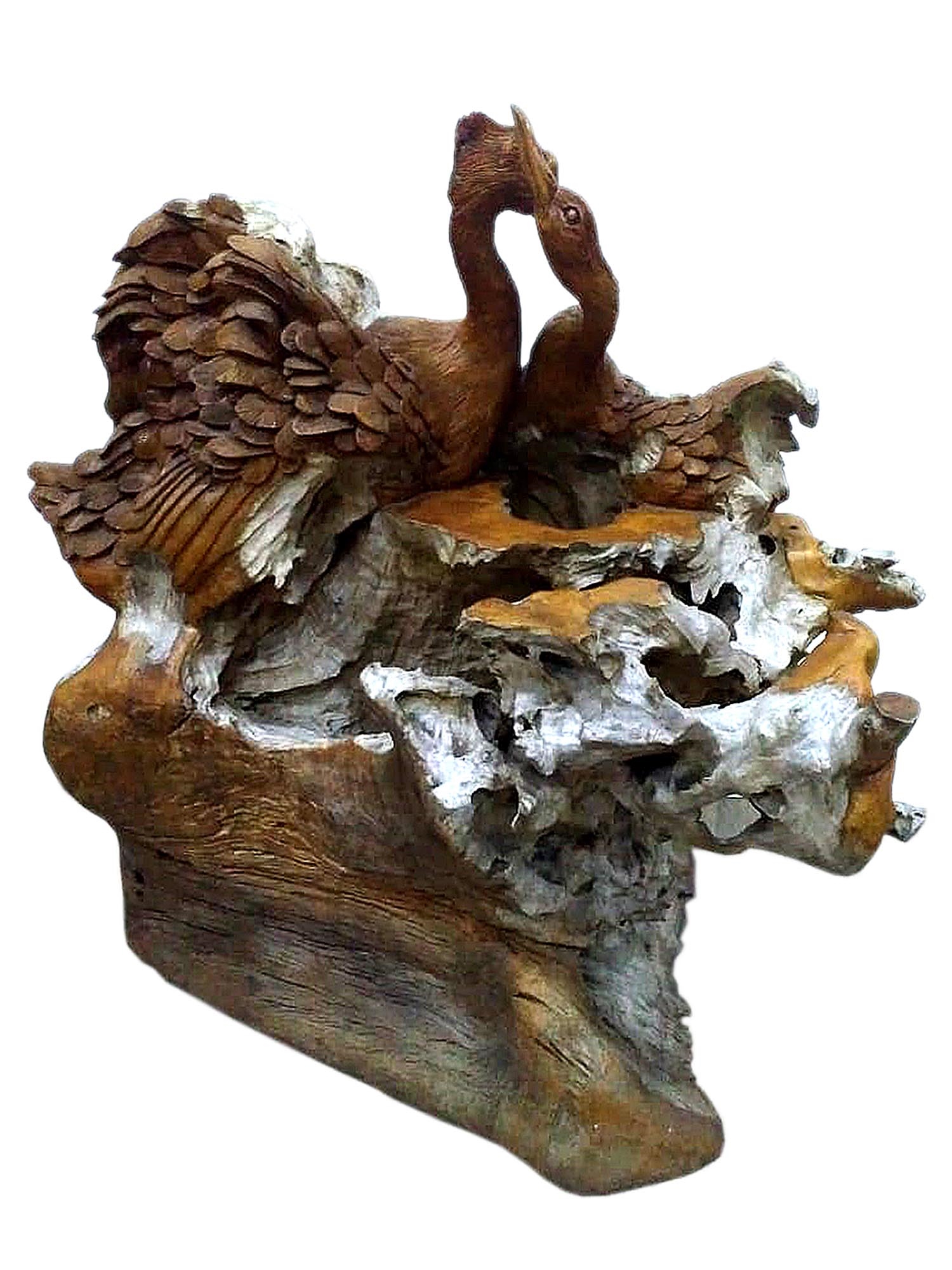 Artwork by DAMANIK, Swan Couple, Made of Oak wood
