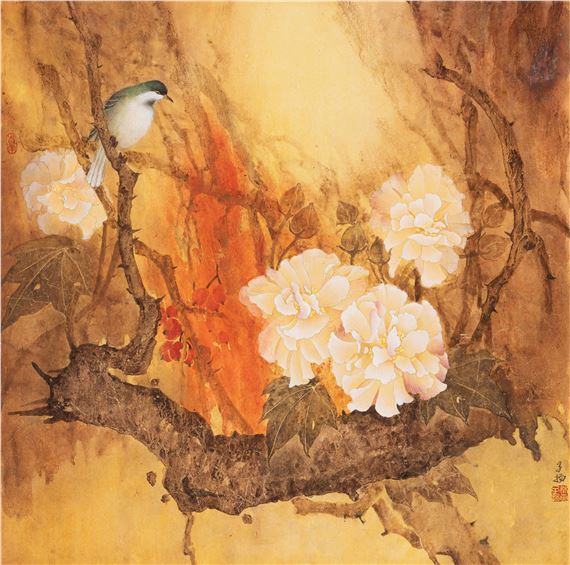 Autumn tree-dwelling finches - Lin Ziying