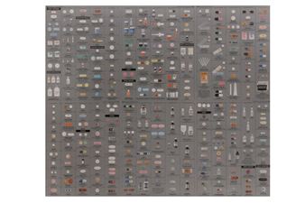 ダミアンハースト　pharmacy額装ポスター　シルバー Damian Hirst Silver Pharmacy Wallpaper Panel Print | eBay