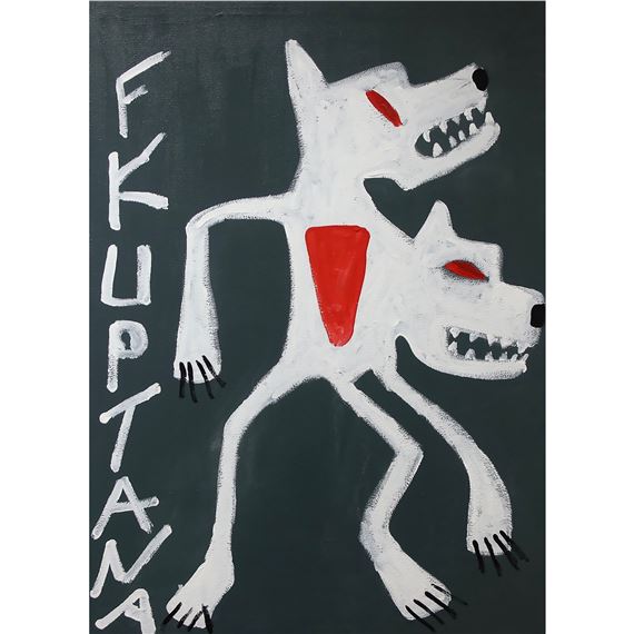 UNTITLED (TWO HEADED WOLF) by Floyd Kuptana