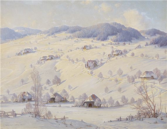 Winter Day in the Black Forest. by Karl Hauptmann, 1934