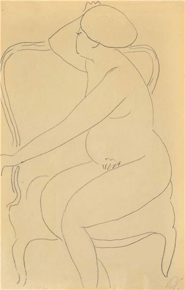 Akt in Sessel by Alexej von Jawlensky, 1912, Drawn circa 1912