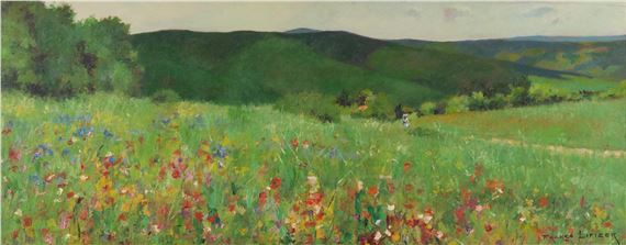 Veduta dei campi con figura by Franco Lipizer