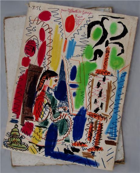 L'Atelier de Cannes, cover for 'Ces peintres nos amis, Vol. II', with book and dust cover by Pablo Picasso