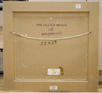 Artwork by George Birrell, The Village Bridge, Made of oil on board