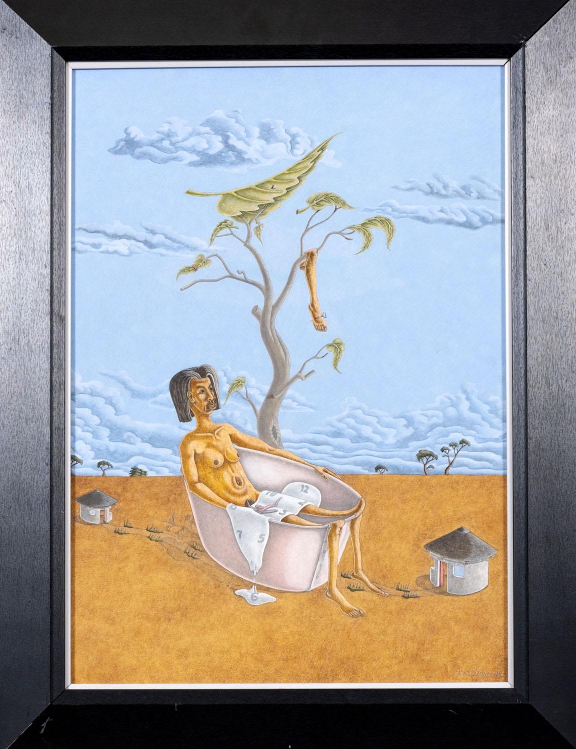 Artwork by Zondi Skosana, Time to Get Together, Made of oil on board