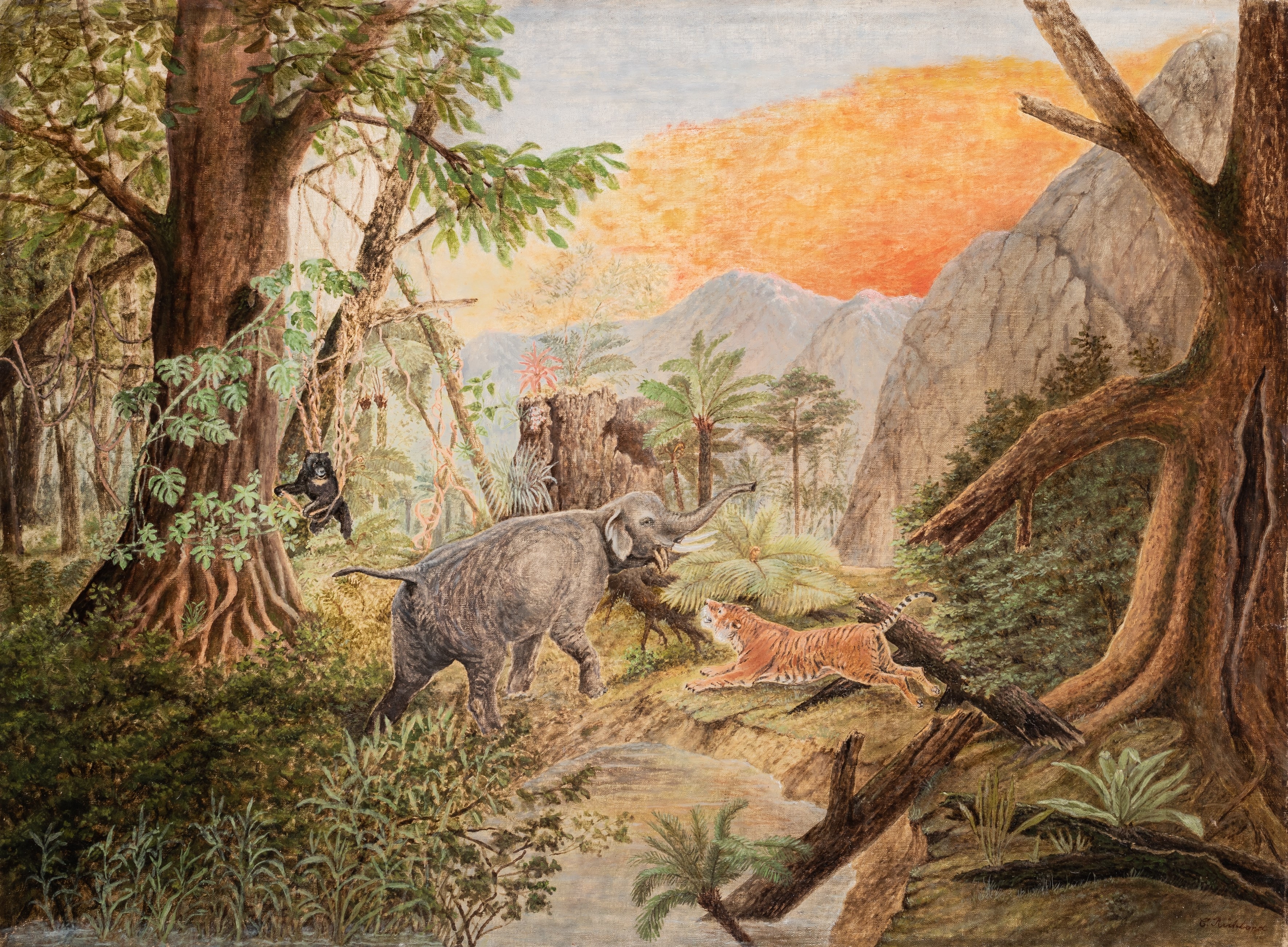 Artwork by Carl Rudolf Huber, THE JUNGLE, Made of oil on canvas