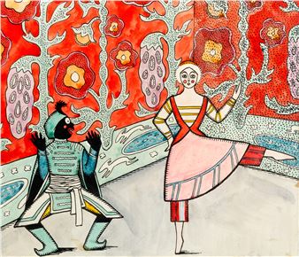 SET DESIGN FOR PETROUCHKA FOR IMPRESSIONS OF THE BALLET RUSSE BY CYRIL BEAUMONT - Michael Sevier