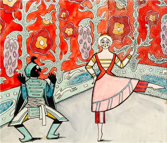 SET DESIGN FOR PETROUCHKA FOR IMPRESSIONS OF THE BALLET RUSSE BY CYRIL BEAUMONT - Michael Sevier