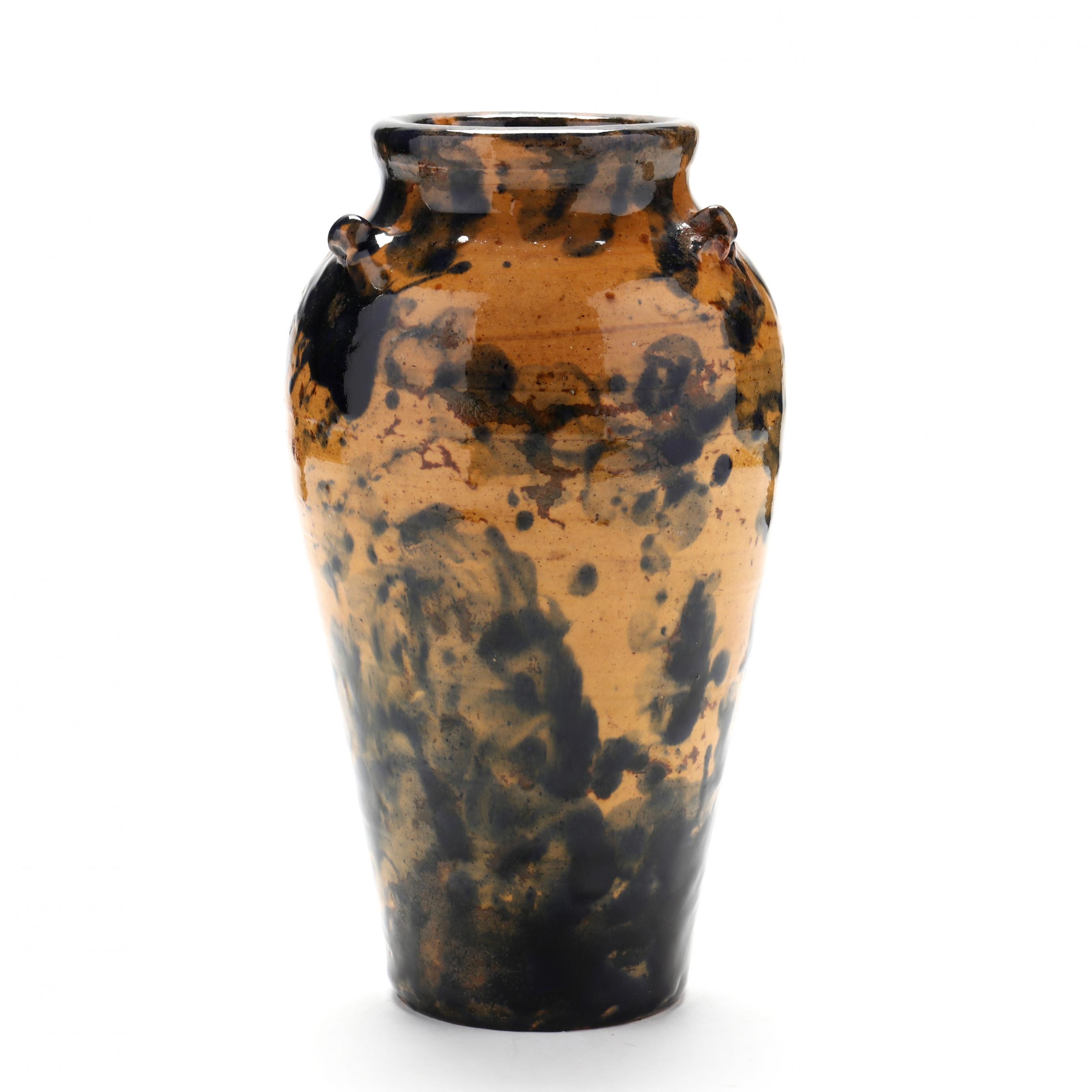 Artwork by Auman Pottery, Pinch Handle Vase, Made of lead glazed earthenware
