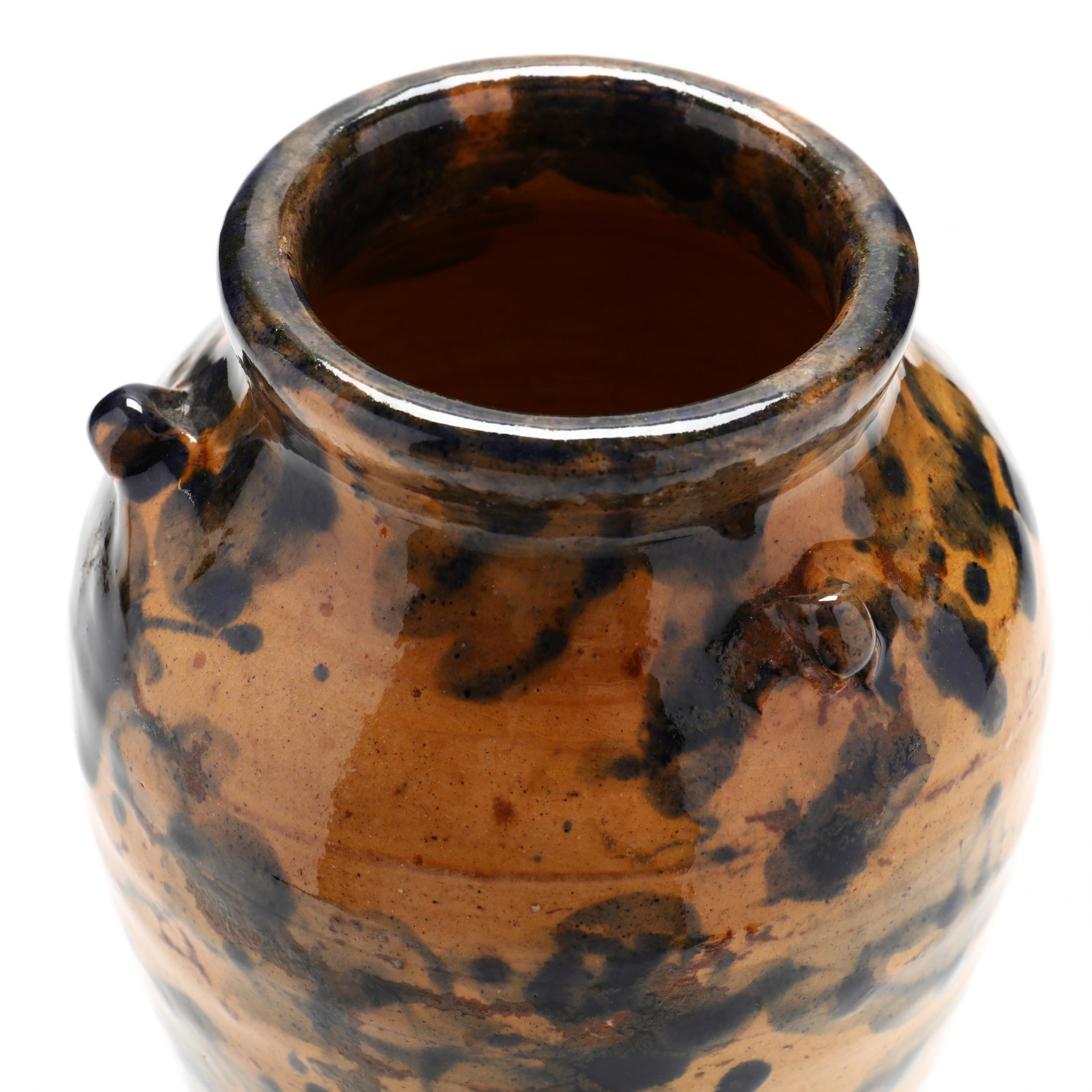 Artwork by Auman Pottery, Pinch Handle Vase, Made of lead glazed earthenware
