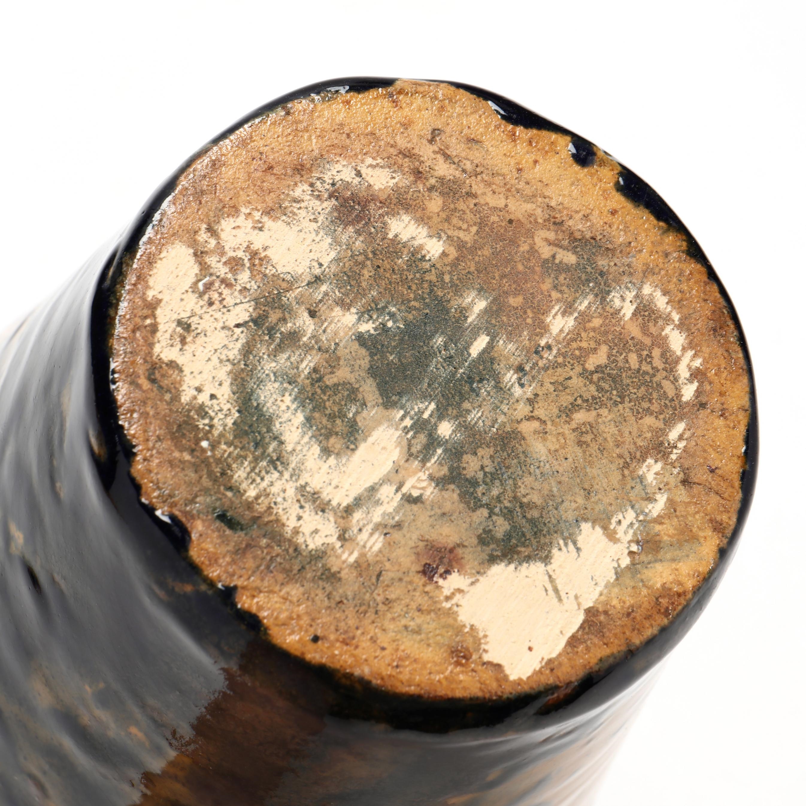 Artwork by Auman Pottery, Pinch Handle Vase, Made of lead glazed earthenware