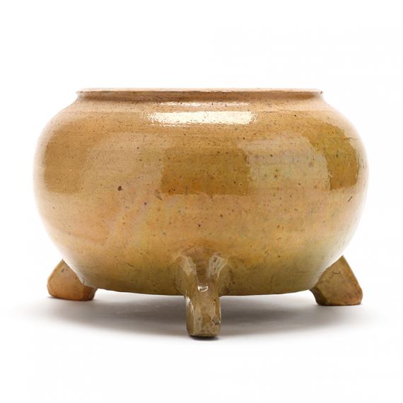 Rare Form Tripod Bowl or Planter by Auman Pottery, 1920s
