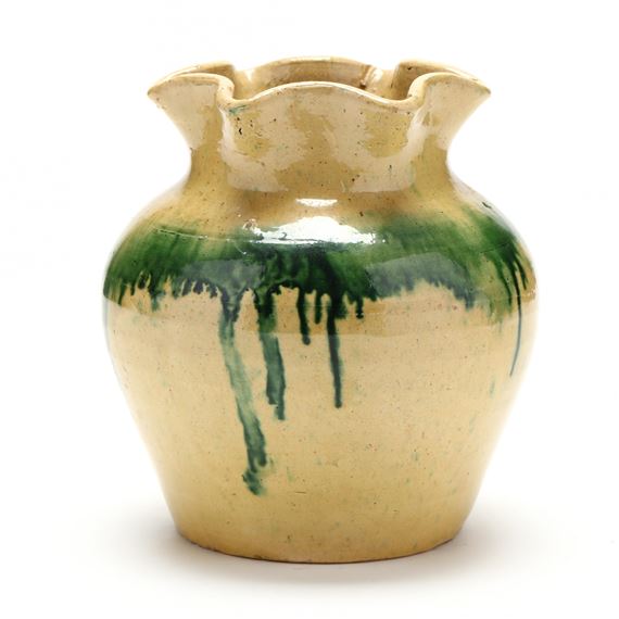 Vase with Ruffled Rim by Auman Pottery, 1920s