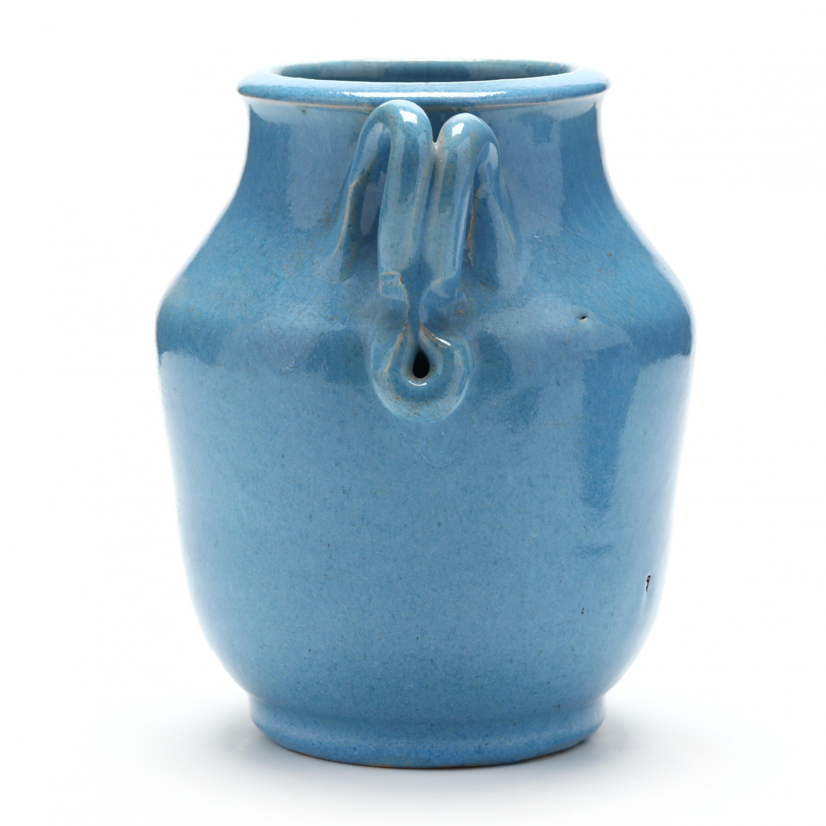 Cole Pottery | Two Ribbon Handled Vases | MutualArt