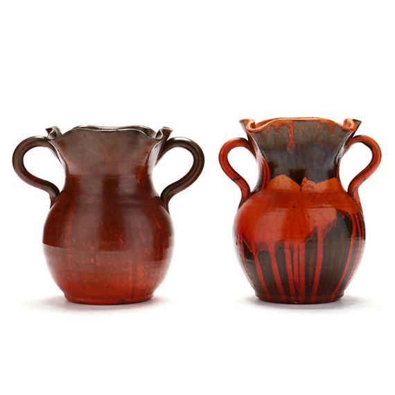 Cole Pottery | Pair of Shaped Rim Vases | MutualArt