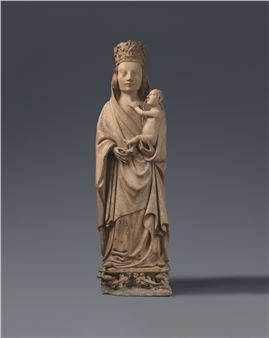 A carved limestone figure of the Virgin and Child, Normandy, circa 1400 - French School, 15th Century