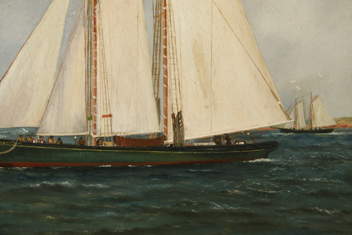Artwork by Edward A. Harvey, Two Mast Schooner "Harriet", Made of oil on canvas