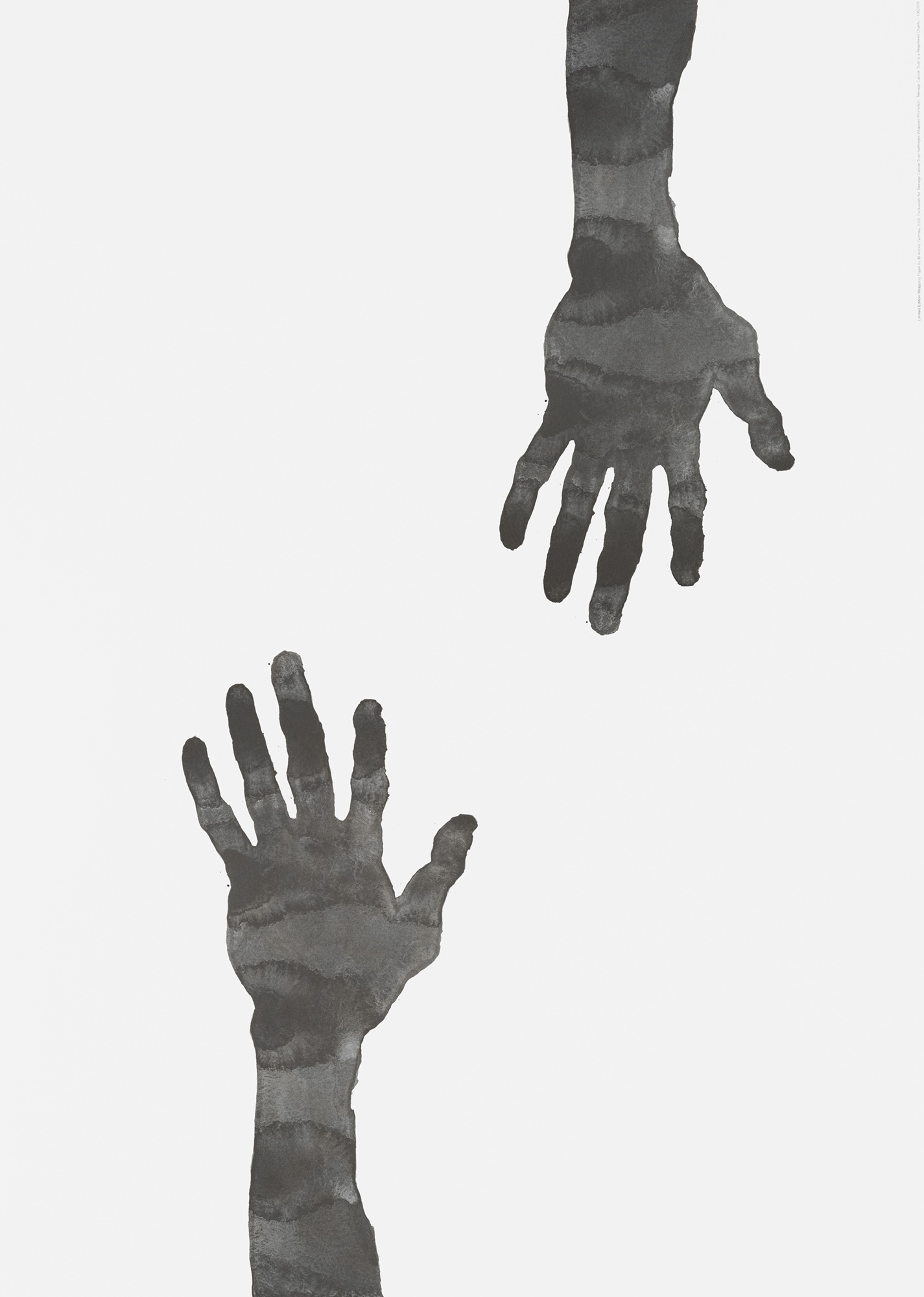 Artwork by Antony Gormley, Hands, Made of offset lithograph on paper