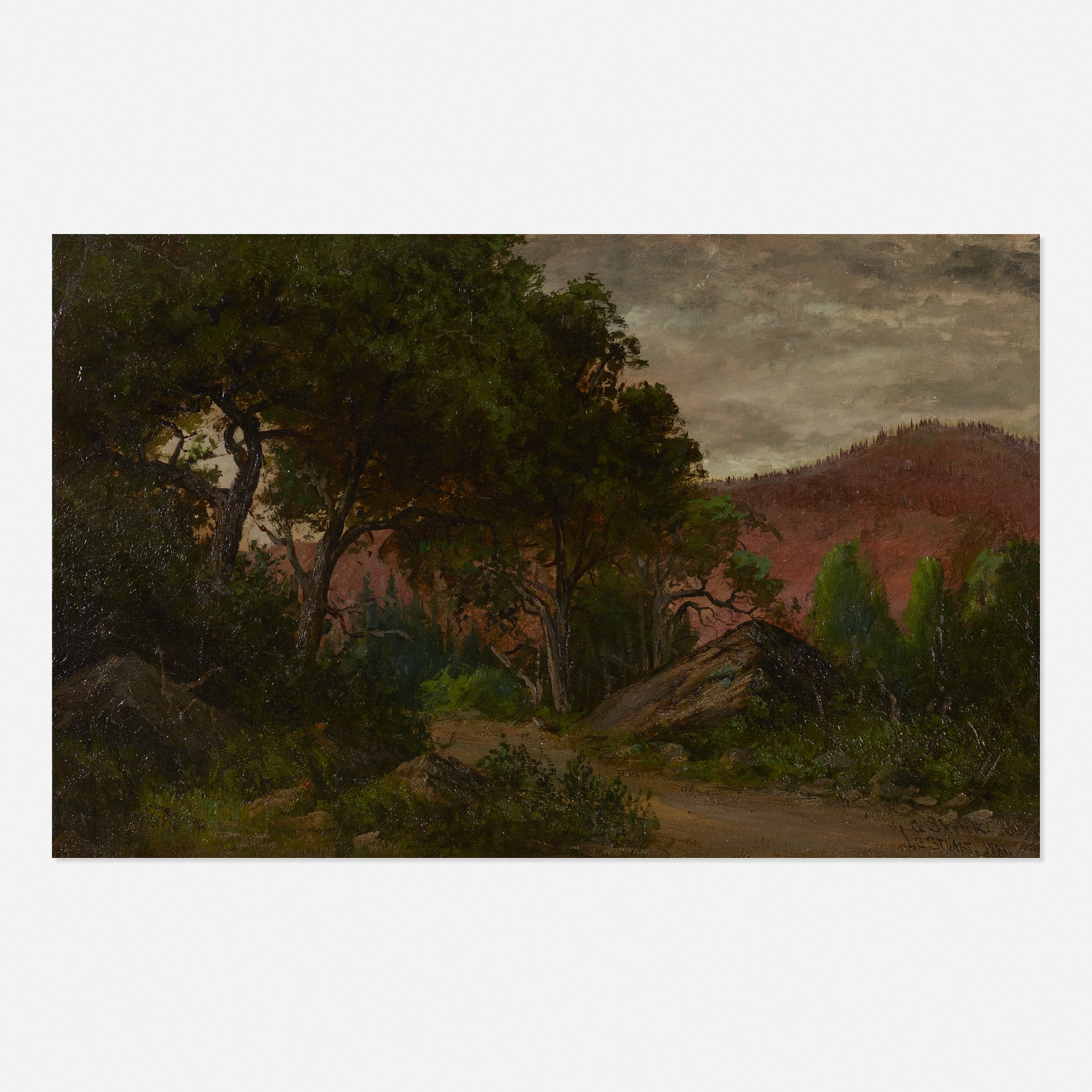 James Everett Stuart | Roadway and Oak Trees Near the Columbia River ...