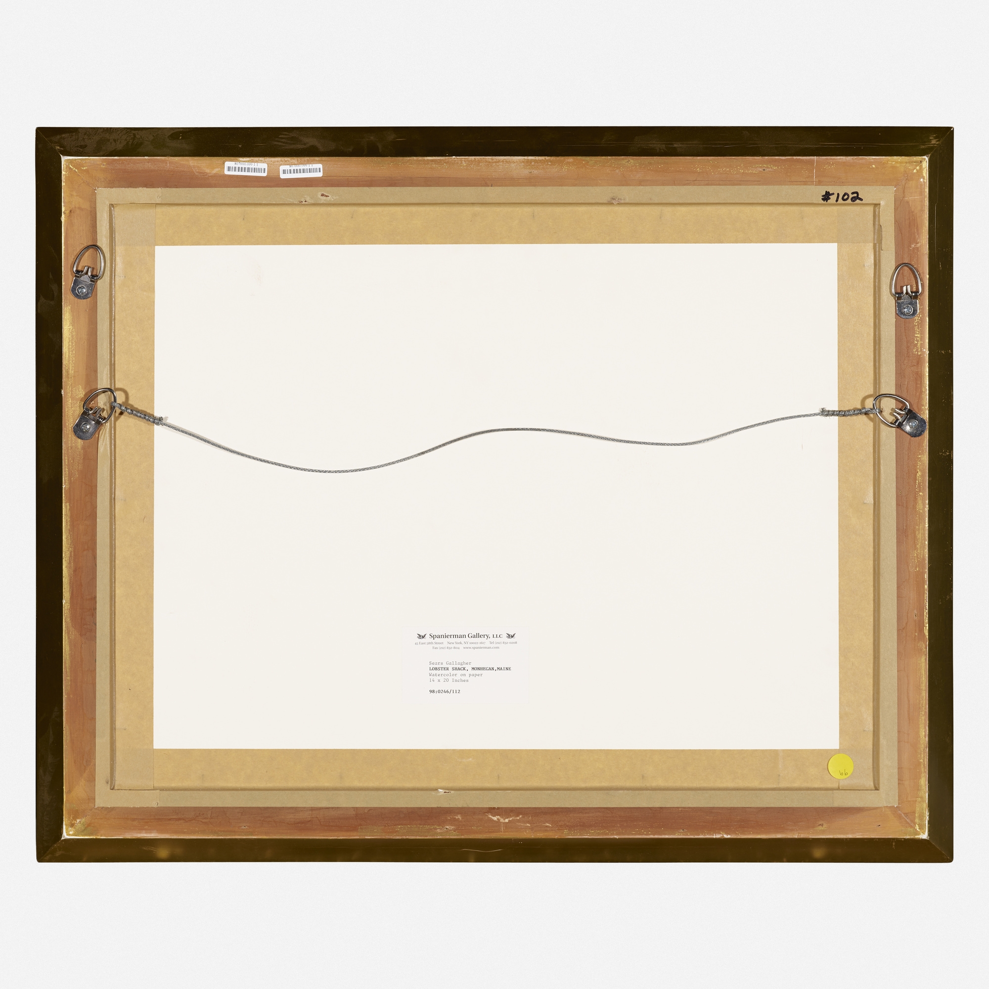 Artwork by Sears Gallagher, Lobster Shack, Monhegan, Maine, Made of watercolor on paper