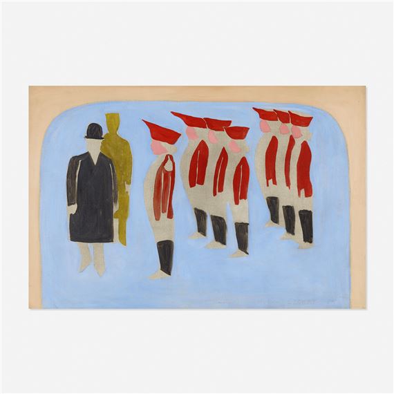 Seven Soldiers and Two Men by Myron Lechay, 1924