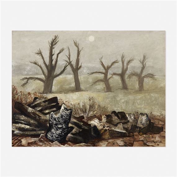 Moon in Mist by B.J.O. Nordfeldt, 1878–1955