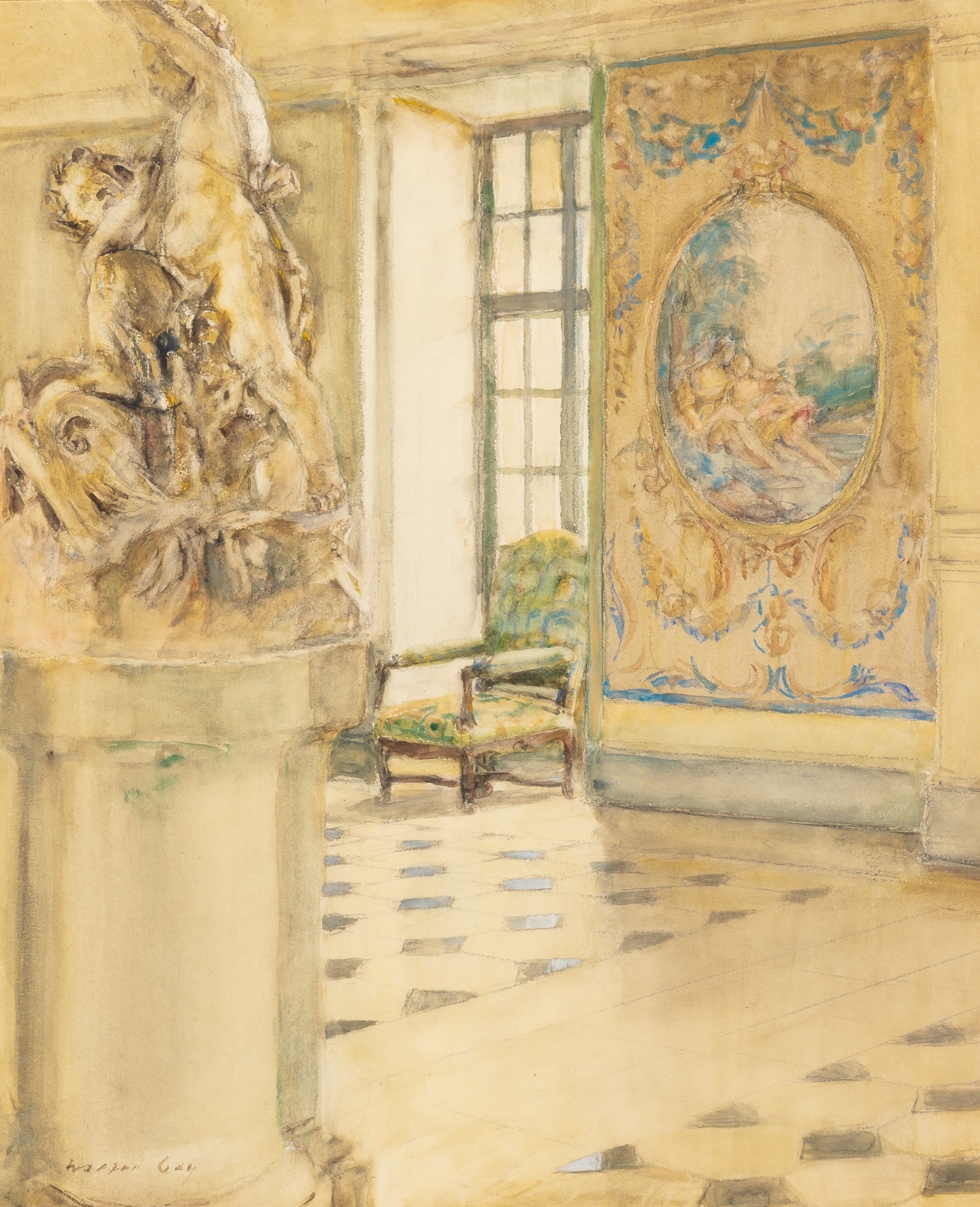 Artwork by Walter Gay, Chateau Le Breau, Made of Watercolor on paper