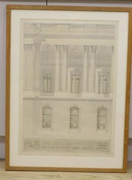 Artwork by D. M.  Dawbarn, Architectural study of The Louvre, Made of pencil and watercolour