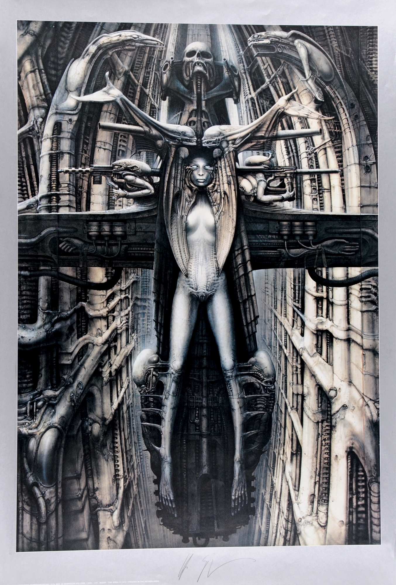 Artwork by H. R. Giger, Biomechanical Landscape IIa, Made of Photogravure