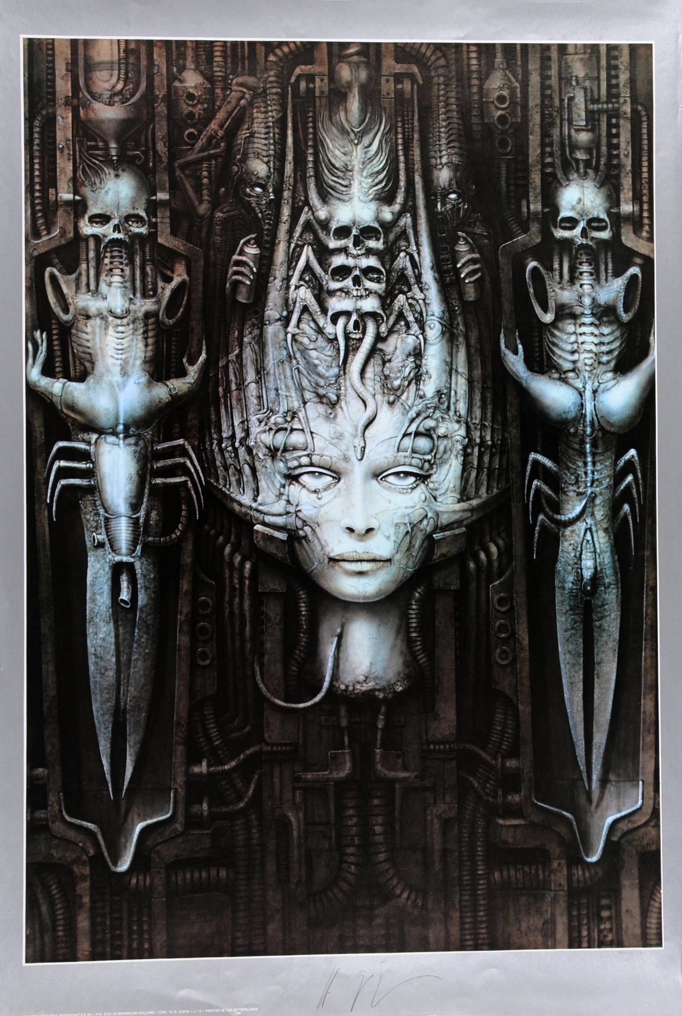 Artwork by H. R. Giger, Biomechanical Landscape IIa, Made of Photogravure