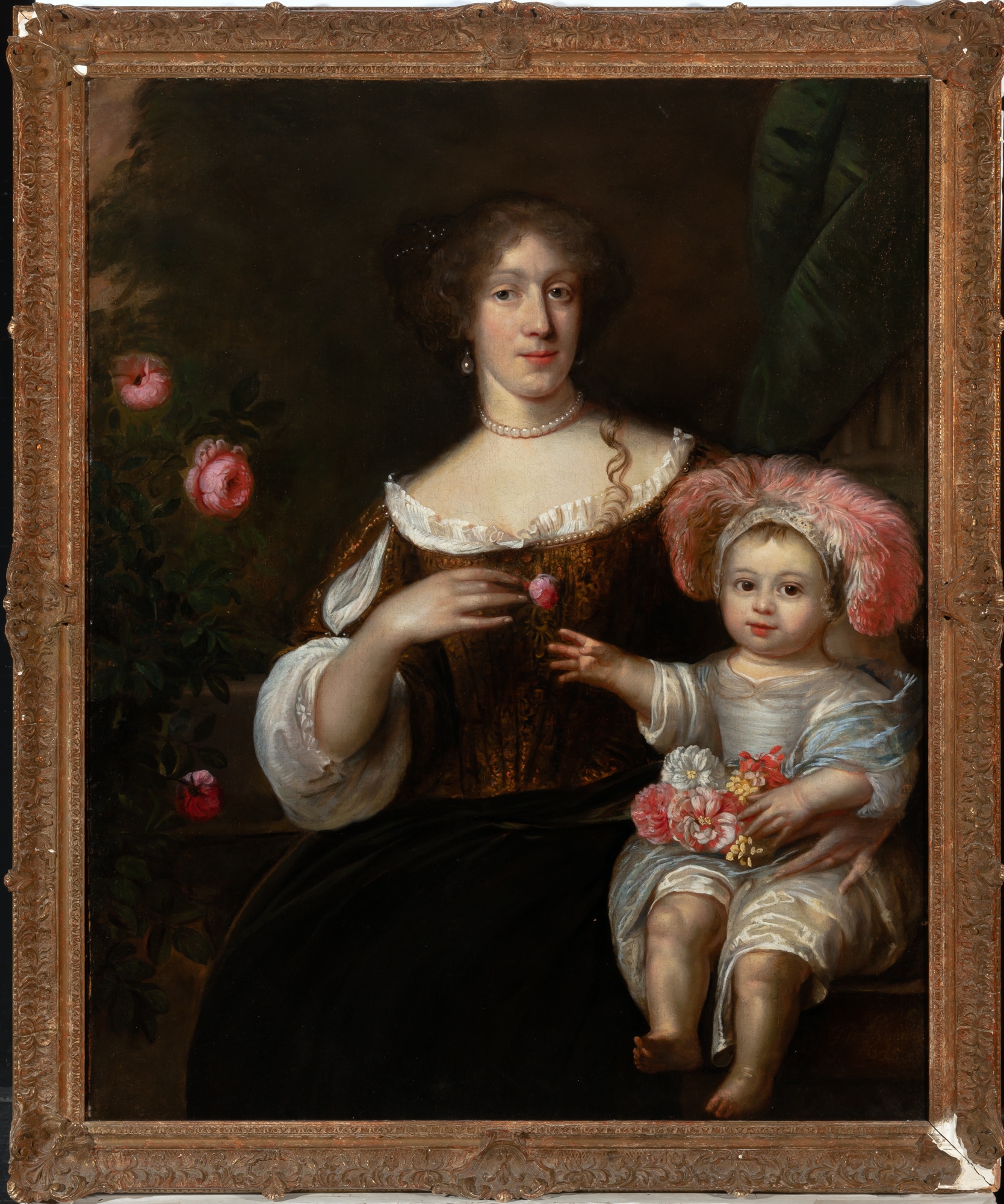 Artwork by Jan de Baen, An Elegant Mother with her Young Child, Made of Oil on canvas