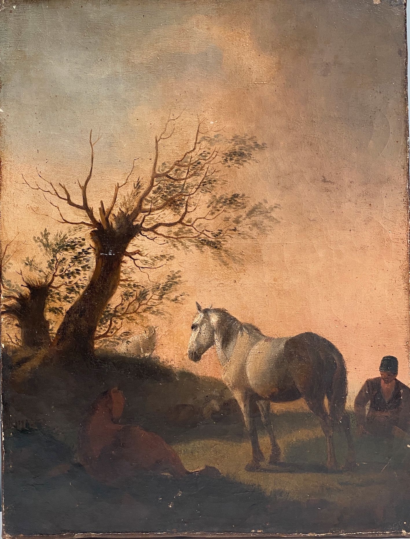 Horses and People by French School, 19th Century