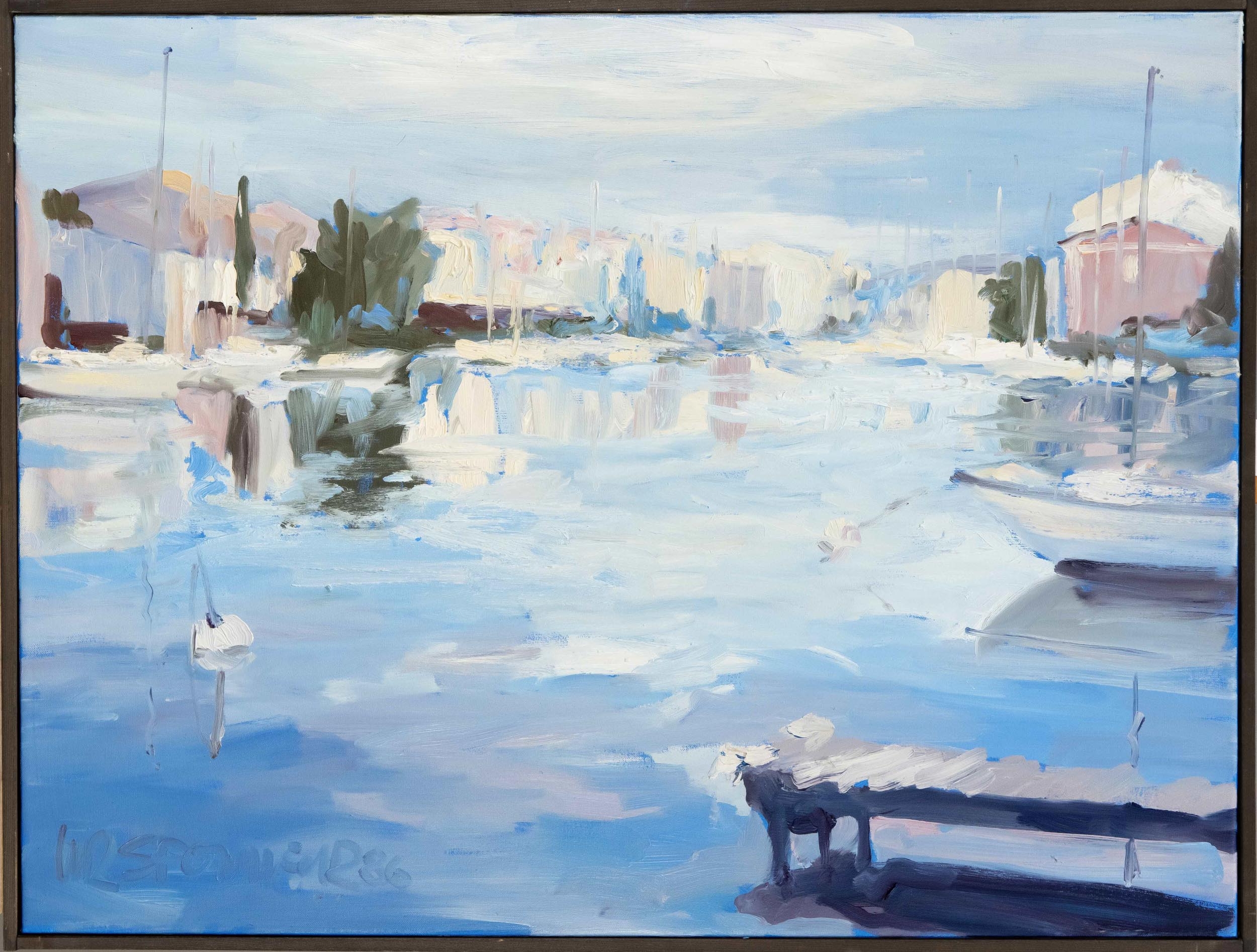 Artwork by Günter Sponheuer, Hafenpartie, Made of oil on canvas