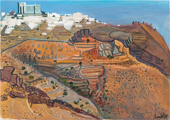Vue de Patmos by Valias Semertzidis, 1969