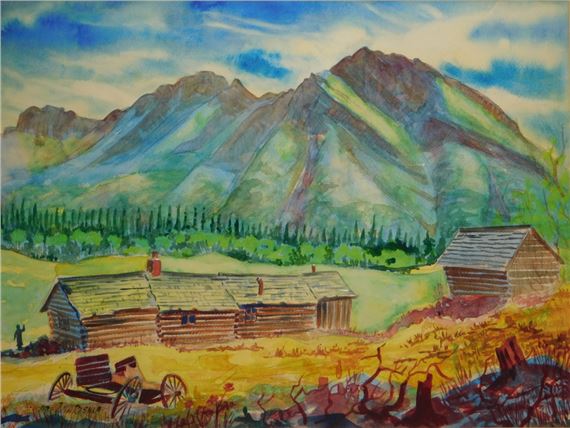 Landscape Watercolor Painting by Howard John Besnia